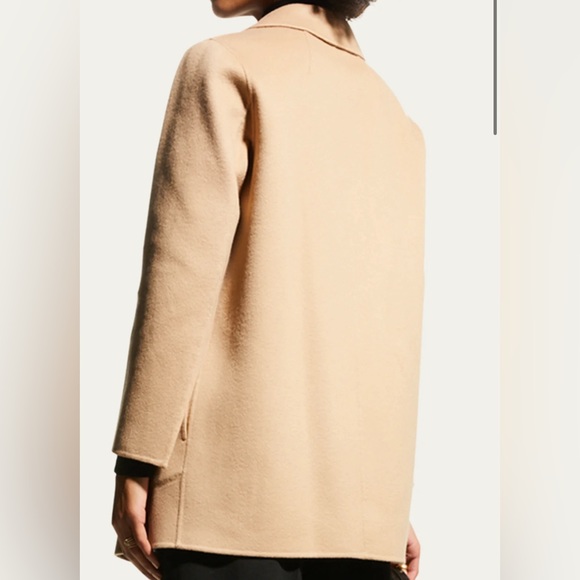 Theory Palomino Chevron wool-blend single- breasted coat size Large. - Picture 3 of 7